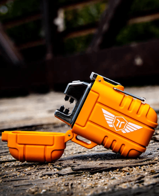 An image of a Orange color electronic Lighter image in Out door