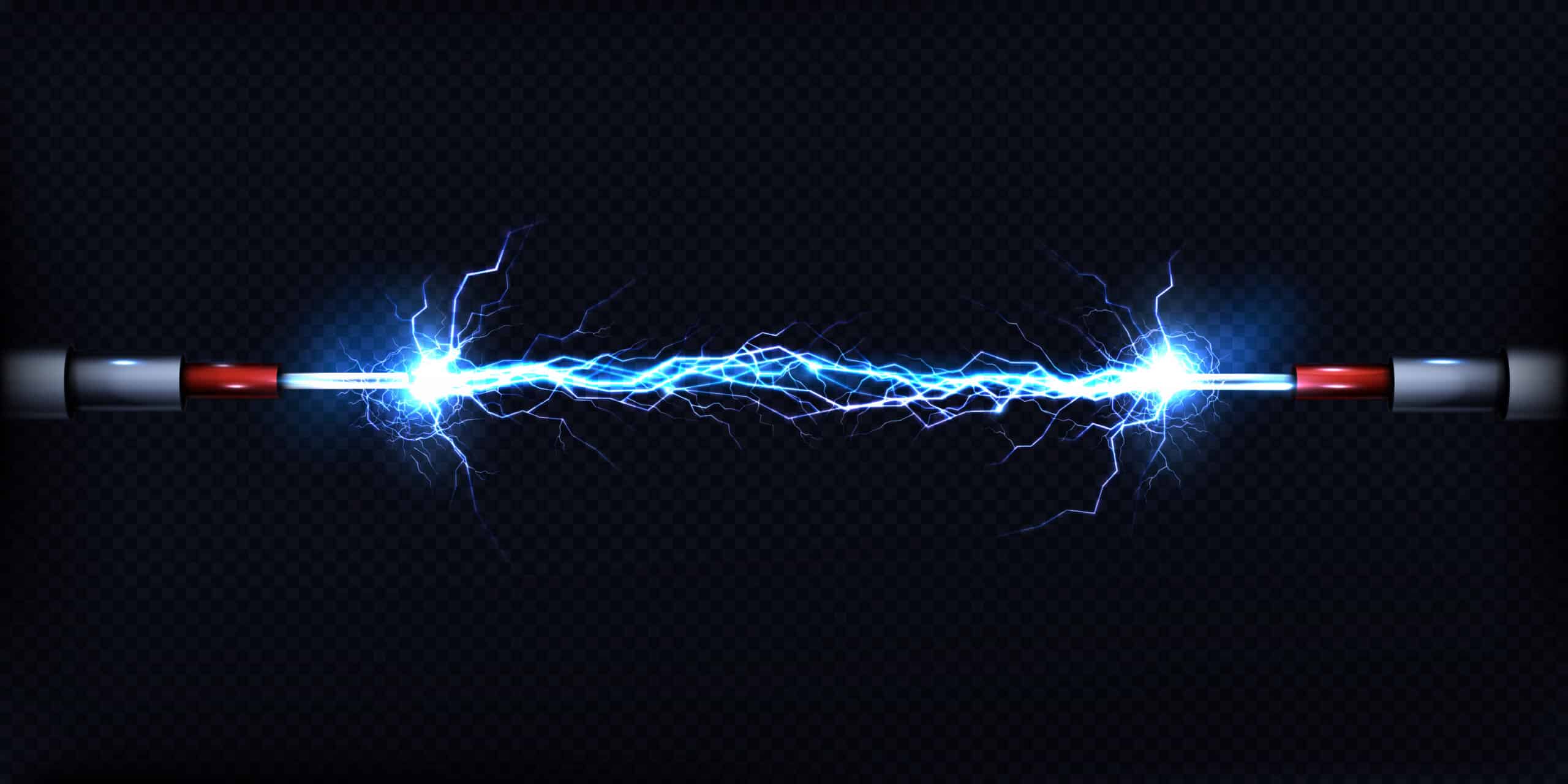 An image of an Electrical discharge between power cables vector