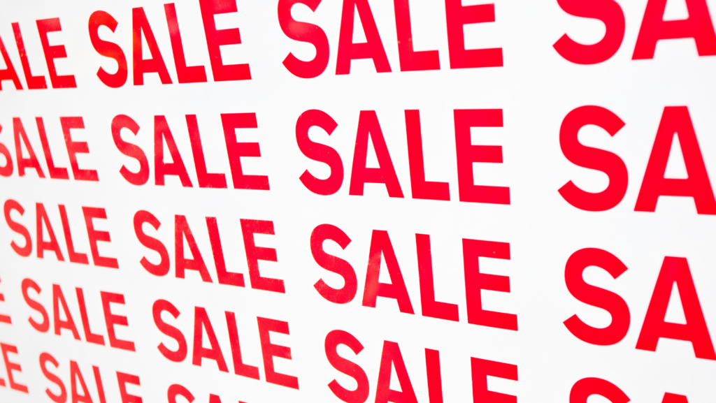An image showcasing a vibrant sale or discount sign 