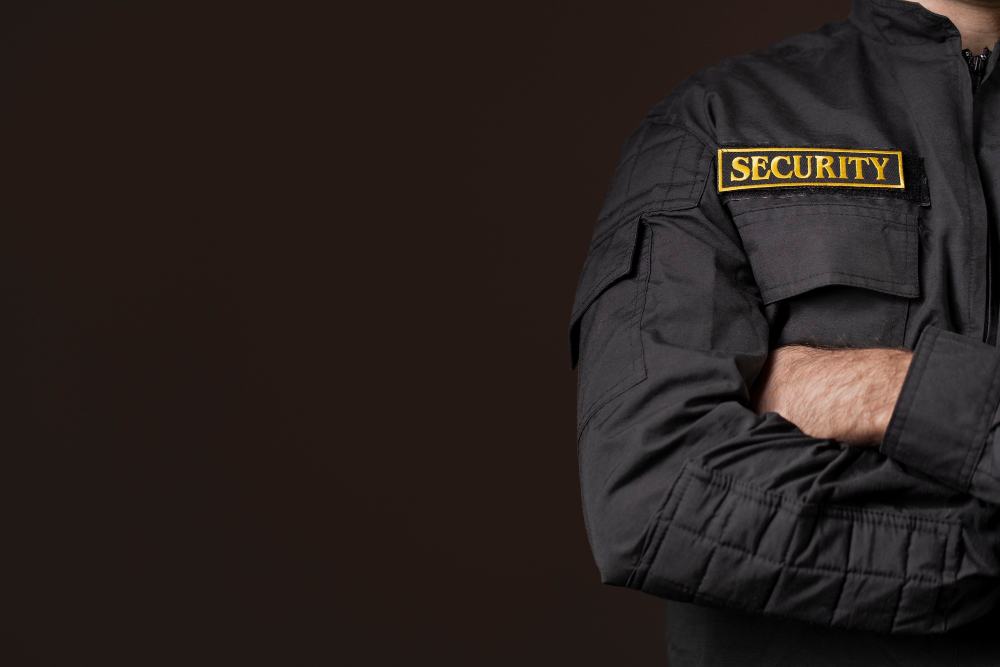 image of a security person with crossed arms
