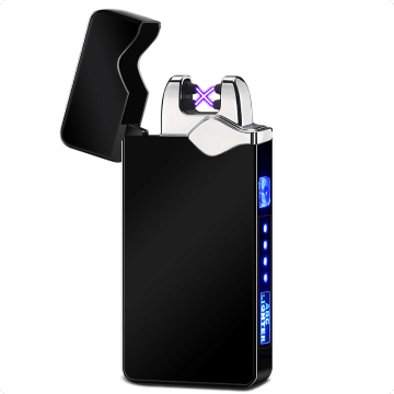 An image of a smart black Dual arc electronic lighters