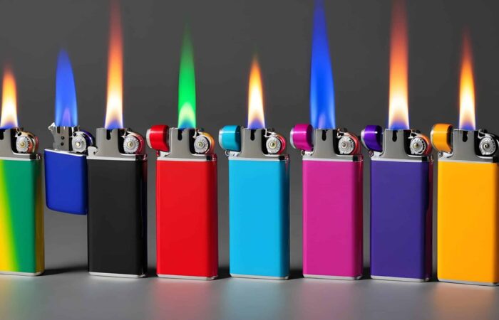 lighters with colored flames