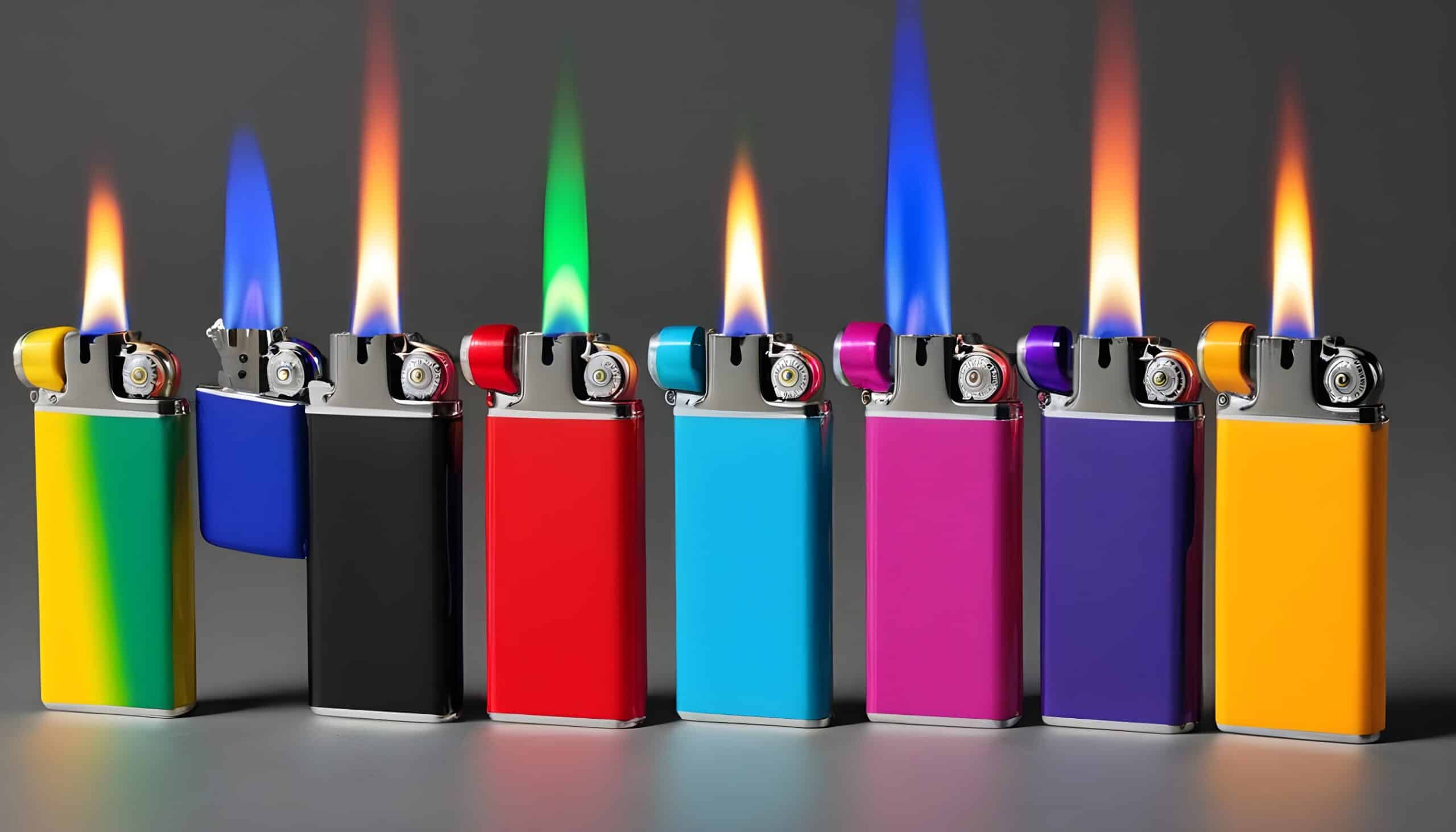 lighters with colored flames