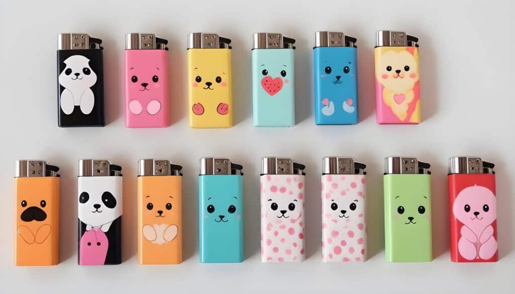 cute lighters on a white surface